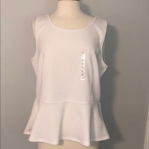 NWT Ann Taylor whits peplum sleeveless top